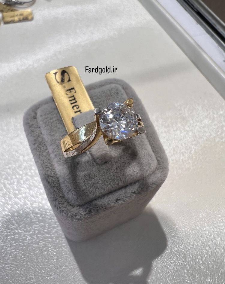  انگشتر طلا امرالد زرد طلای 18 عیار کد X60635 
