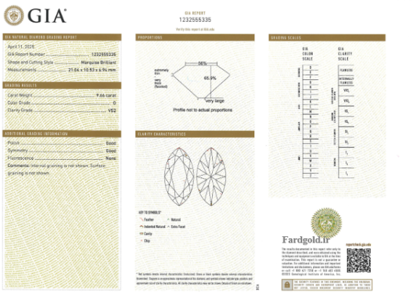 سنجاق سینه جواهر مزین به الماس طلای فرد کد پنج