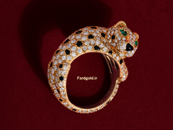  انگشتر جواهر مزین به الماس، یاقوت و زمرد طلای فرد کد دو