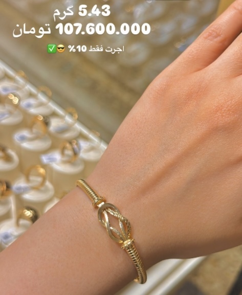 دستبند بنگل تراش دار کم اجرت بدون سود و مالیات