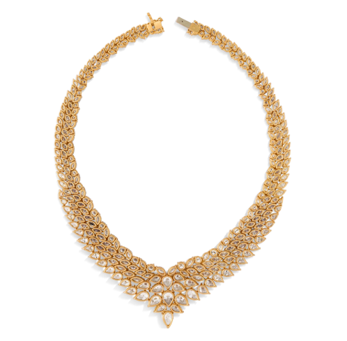 گردنبند جواهر مزین به الماس طلای فرد کد شش