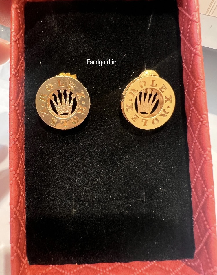  گوشواره طلا رولکس میخی طلای 18 عیار کد X1 60687 