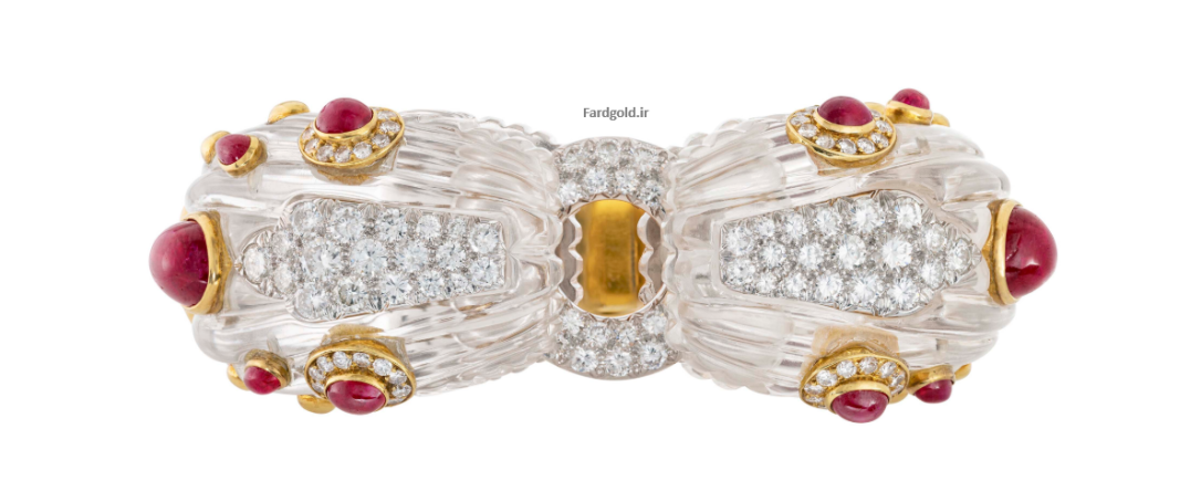 دستبد جواهر مزین به الماس طلای فرد کد چهار