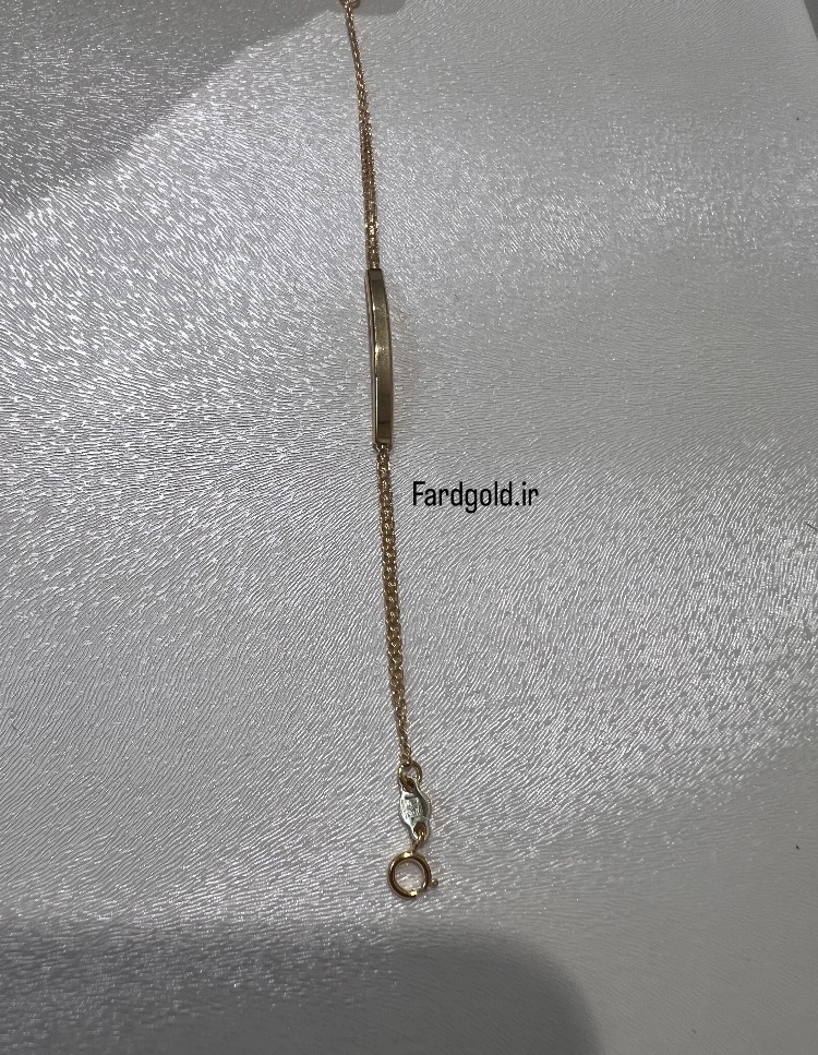  دستبند طلا نوزادی بیزمارک پلاک دار طلای 18عیار کد X60337 