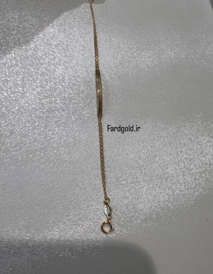دستبند طلا نوزادی بیزمارک پلاک دار طلای 18عیار کد X60337