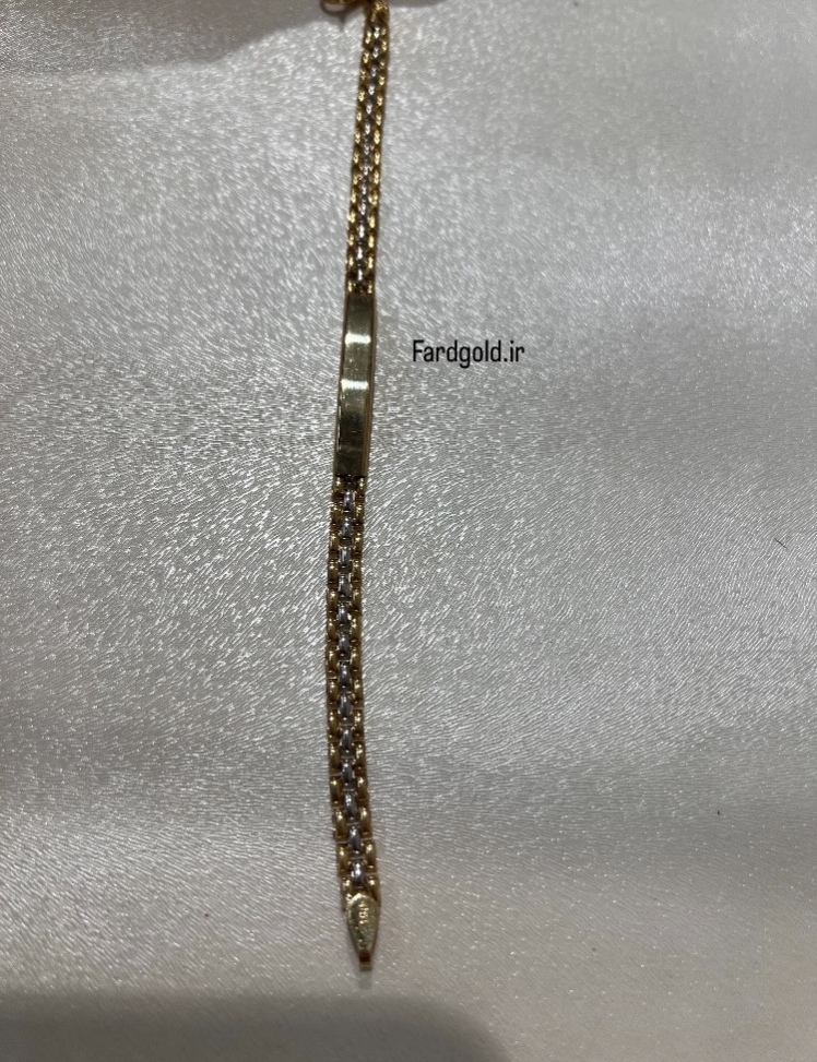 دستبند پلاکدار رولکس دو رنگ 5ساله طلای 18عیار کد X1 60170
