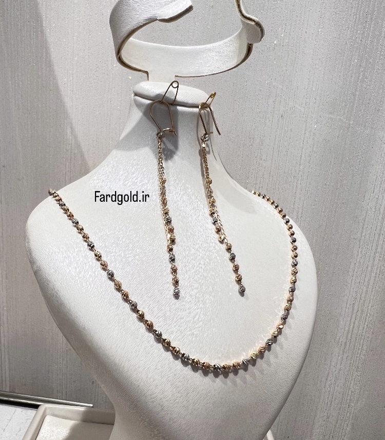  گردن بند و گوشواره طلا البرناردو طلای 18 عیار کد X60738 