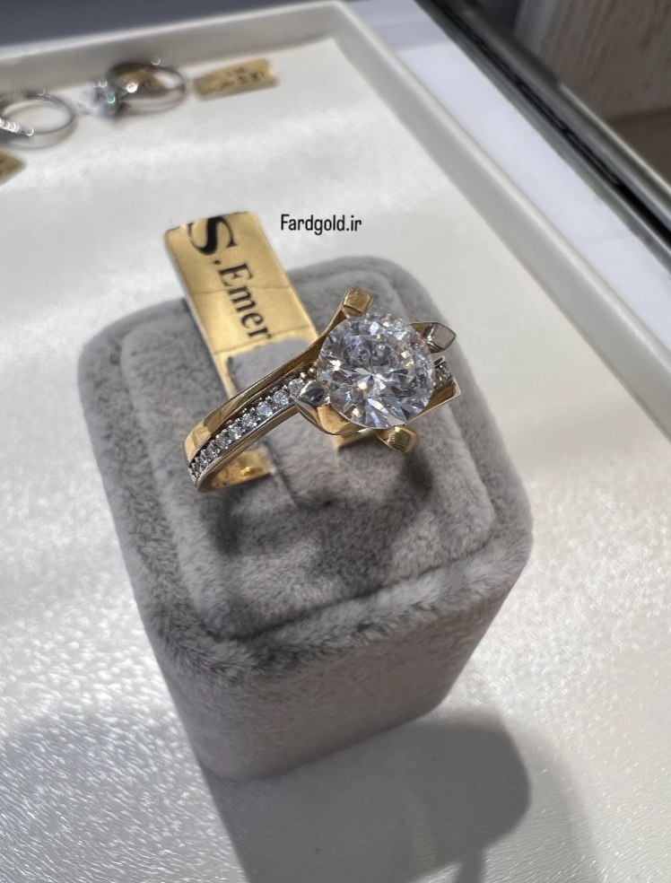 انگشتر طلا امرالد زرد طلای 18 عیار کد X60635
