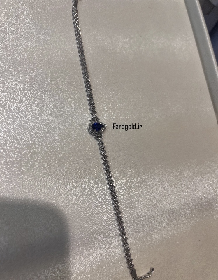 دستبند تراش و یاقوت کبود باکس نگین کد X60619