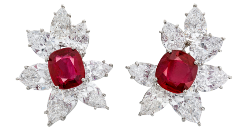 گوشواره جواهر مزین به الماس طلای فرد کد شش