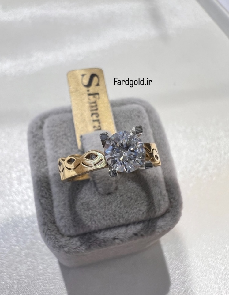 انگشتر طلا امرالد زرد طلای 18 عیار کد X60635