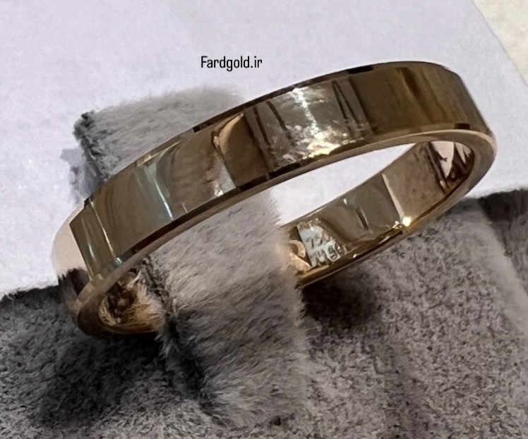 حلقه رینگی تخت رنگ زرد خود رنگ طلای 18عیار سایز68 کد X21 60612