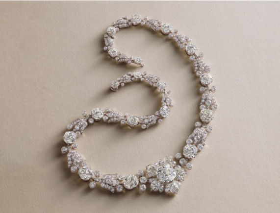 گردنبند جواهر مزین به الماس طلای فرد کد سه