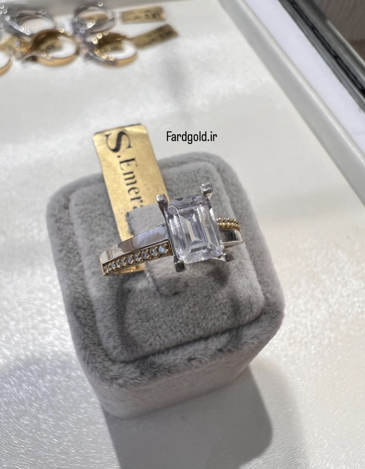 انگشتر طلا امرالد زرد طلای 18 عیار کد X60635