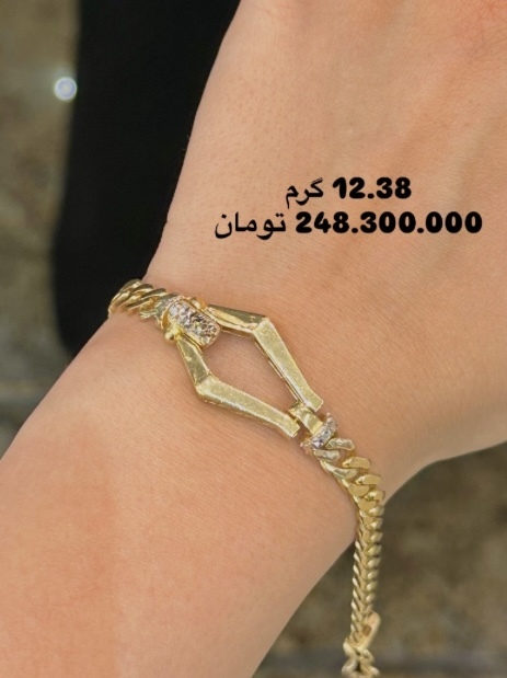 دستبند طلای کارتیه لوزی کم‌ اجرت بدون سود و مالیات