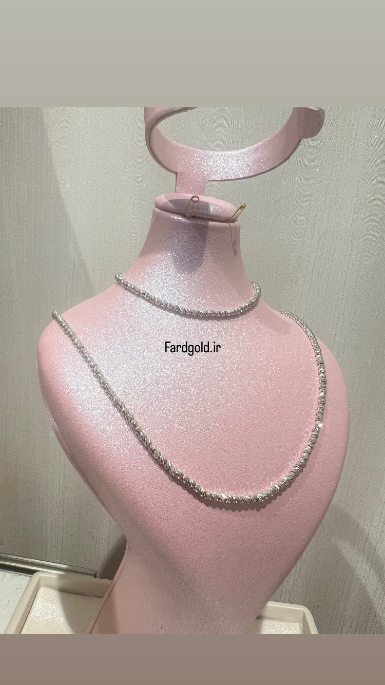  گردنبند و دستبند طلا گوی تراش طلای 18 عیار آلبرناردو 