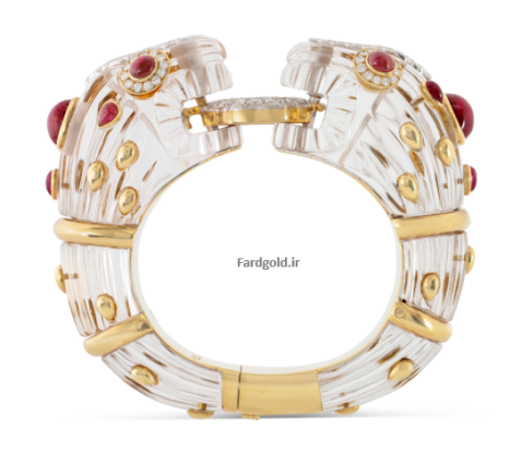 دستبد جواهر مزین به الماس طلای فرد کد چهار