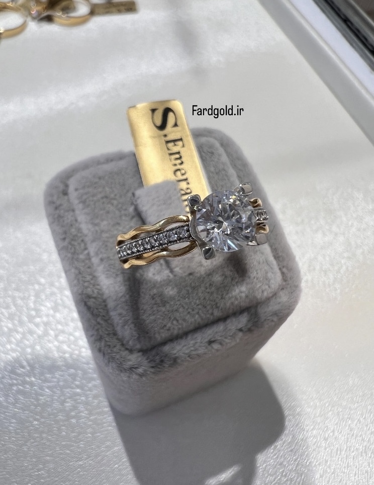 انگشتر طلا امرالد زرد طلای 18 عیار کد X60635