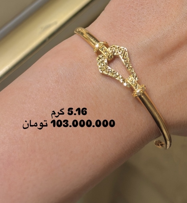 دستبند بنگل تراش دار کم اجرت بدون سود و مالیات