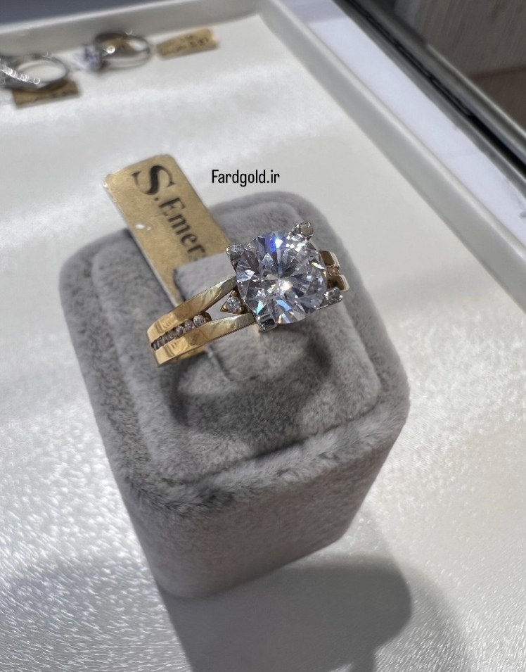 انگشتر طلا امرالد زرد طلای 18 عیار کد X60635